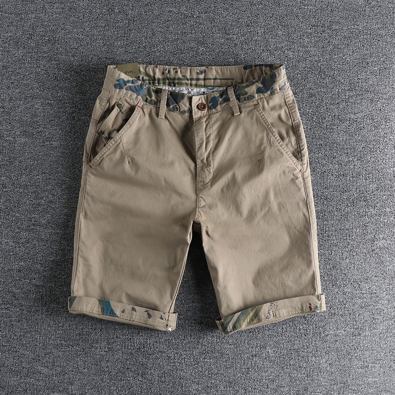 简约印花水洗做旧休闲短裤男 夏季修身直筒百搭潮流青年弹力中裤,男装,休闲裤,淘宝优惠券,粉丝福利购,淘宝优惠卷