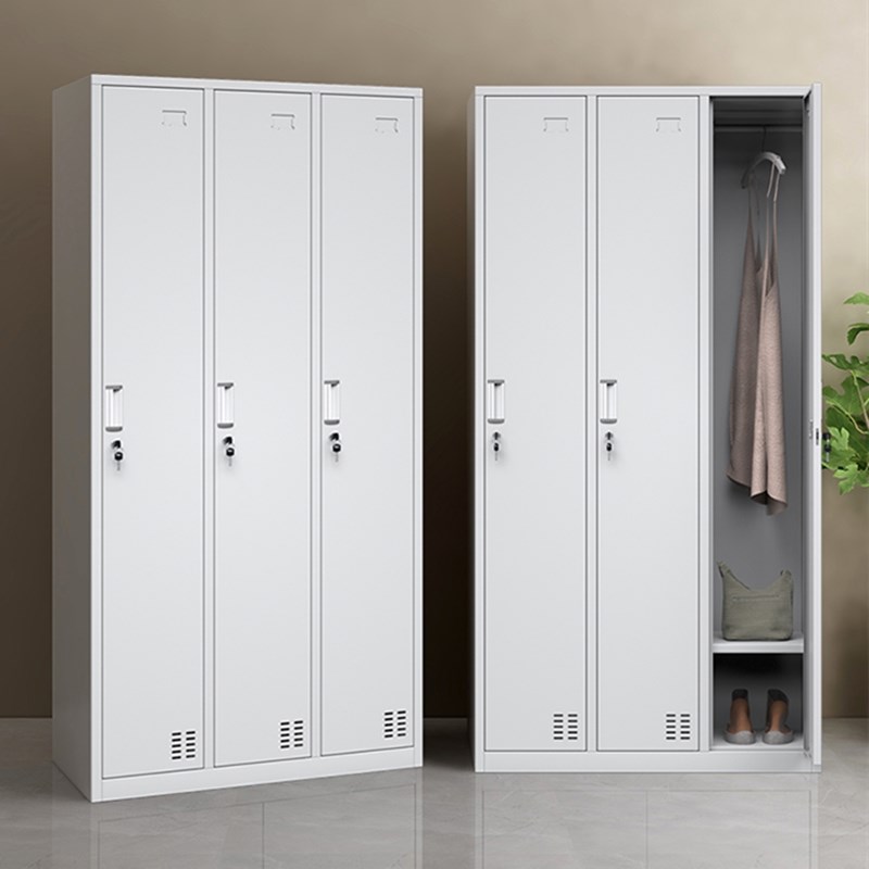 更衣室三门更衣柜员工铁皮储物柜带锁换衣柜工厂车间学校浴室柜子