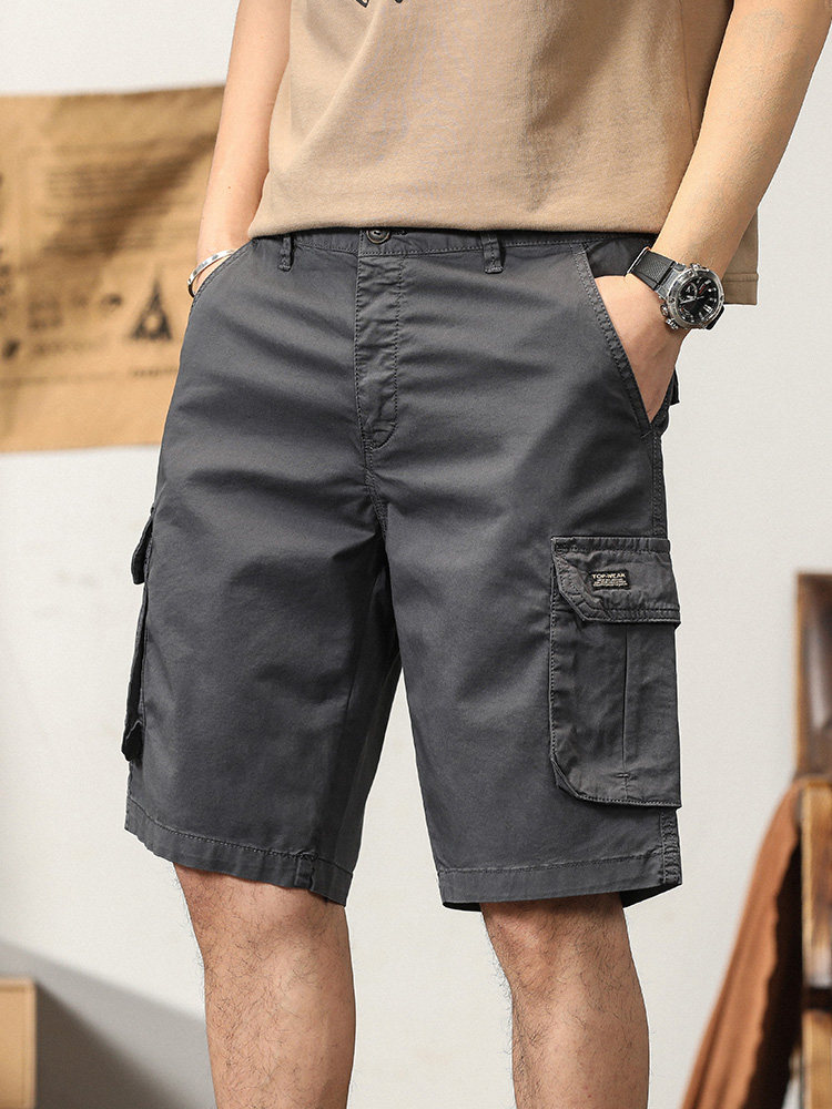 2025夏季新款多口袋纯棉短裤男士户外休闲工装五分裤宽松直筒中裤,男装,短裤,淘宝优惠券,粉丝福利购,淘宝优惠卷