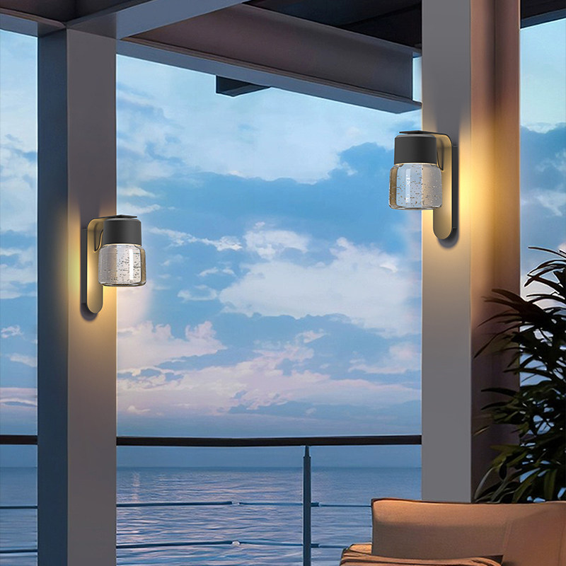 人体感应灯庭院墙壁灯户外防水玻璃壁灯别墅花园阳台装饰氛围壁灯