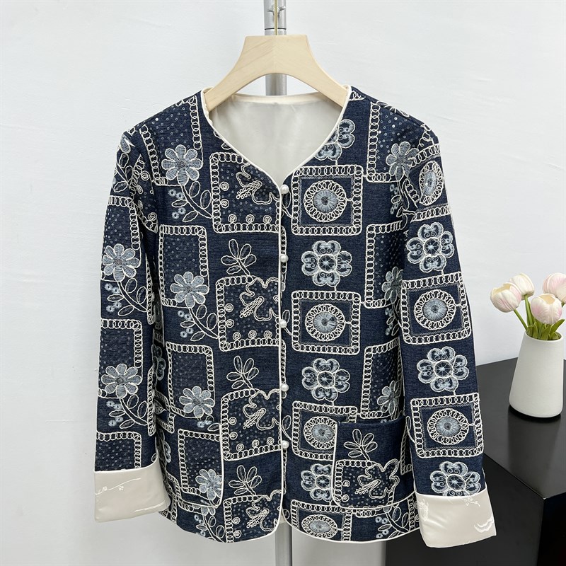 妈妈装新款春装国风洋气时尚外套上衣中老年女装减龄气质春秋开衫