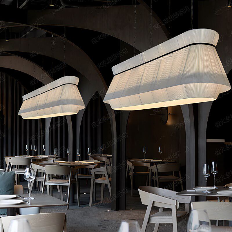 中式创意餐饮饭店带射灯收银台茶室长条吧台商用咖啡奶茶餐厅吊灯