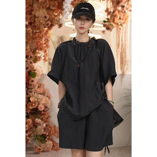 休闲宽松舒适套装 短袖 短裤 夏装 月光裁 百搭时尚 女 叭哒不惑