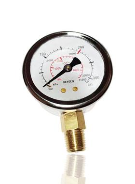 供不锈钢氧气压力表禁油表径向立装YBO-5031500KPA315BAR1/4PT