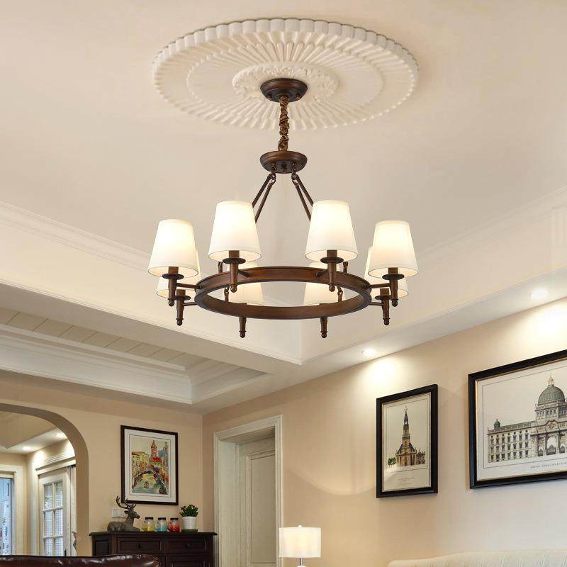 美式客厅吊灯灯现代简约卧室厅灯新款29855乡村布艺灯书房复古餐,家装灯饰光源,智能吊灯,淘宝优惠券,粉丝福利购,淘宝优惠卷