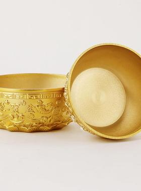 黄铜聚宝盆摆件铜居五福黄聚盆宝盆家办公室铜摆441件厂家