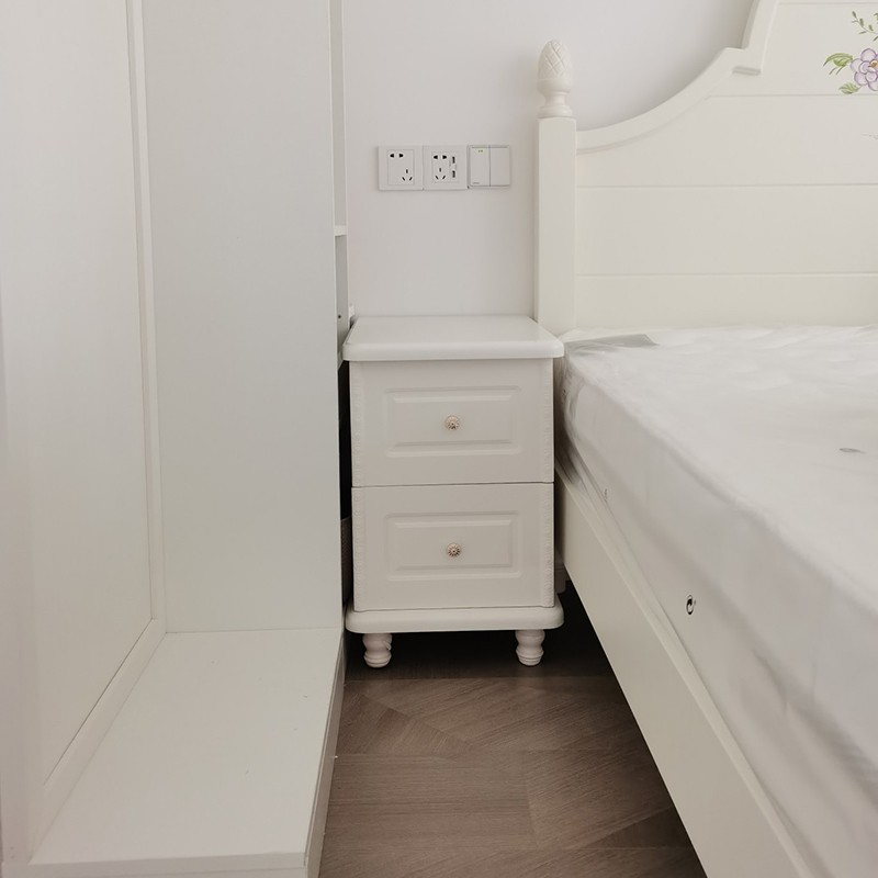 简欧床头柜实e木35/40/20cm宽厘米迷你欧式超窄小型床边柜30公分