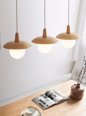 实木吊灯日餐式厅灯北欧简约红现代NJ01287单头吊灯吧玄关台床头