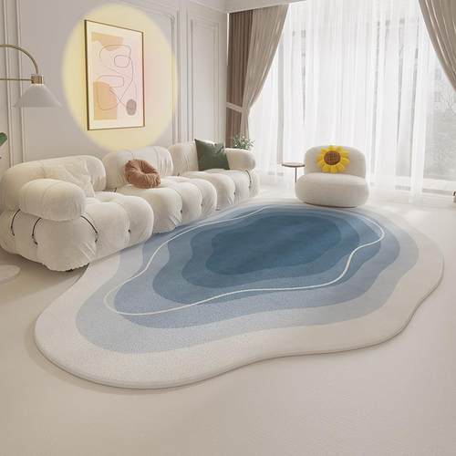 轻奢油奶仿羊绒地毯家用风云地朵不6.12-L-4规则地毯全铺隔凉防滑