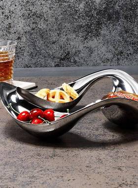 梵DT201221茜北装欧现代轻奢创意高档不锈钢果盘零食风客盘厅家居