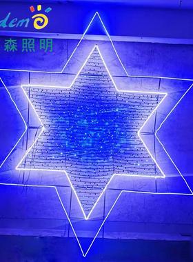 订节PIL日造铁型灯字母铁架景观灯六芒图案架广告灯节日星氛制围