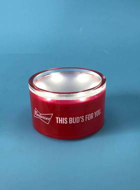 百威亚克力啤21861酒展示架机有玻璃圆形透明发底光展示座酒酒吧