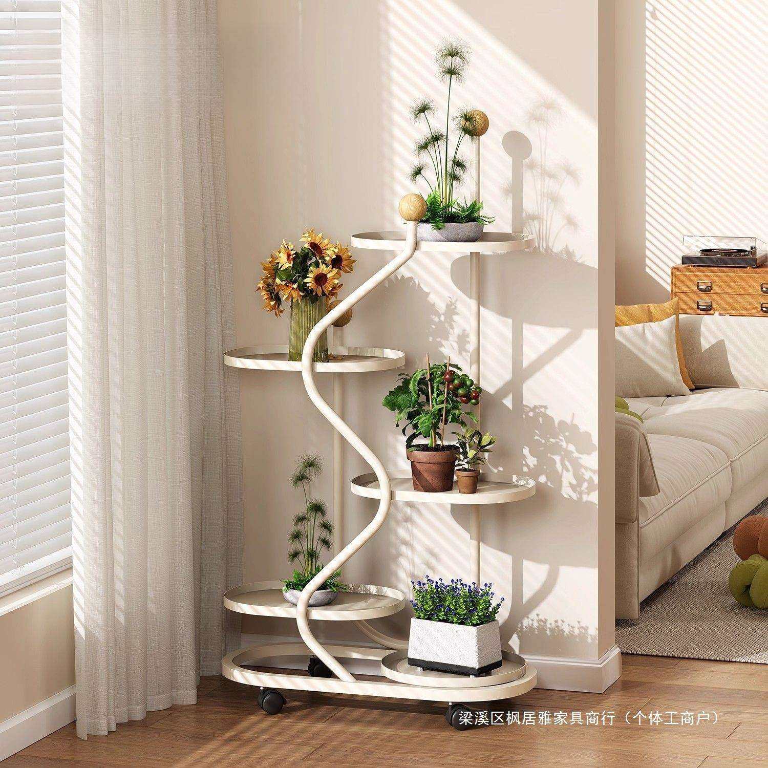 带轮新款移动花架客厅落地式置物架多层阳台铁艺花盆盆景摆放架子,鲜花速递/花卉仿真/绿植园艺,割草机/草坪机,淘宝优惠券,粉丝福利购,淘宝优惠卷