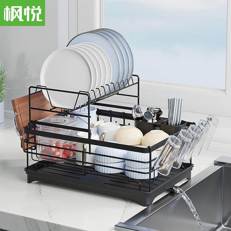 厨房台面自排水双层沥水碗架碗筷架家用多功能砧板杯子餐具收纳架,电子元器件市场,其它元器件,淘宝优惠券,粉丝福利购,淘宝优惠卷