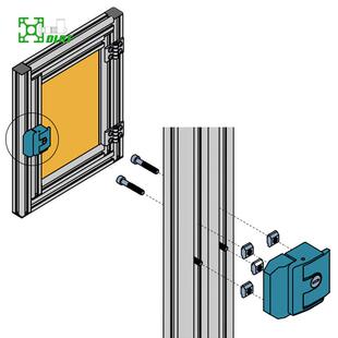 4040工业铝型材配件门锁 机柜锁具免打孔机械4545门锁安全门锁