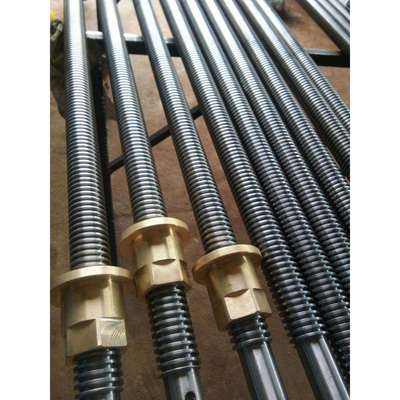 304不锈钢梯形丝杆 T型不锈钢丝杆T16*4 T18*4 T20*4 铜法兰螺母