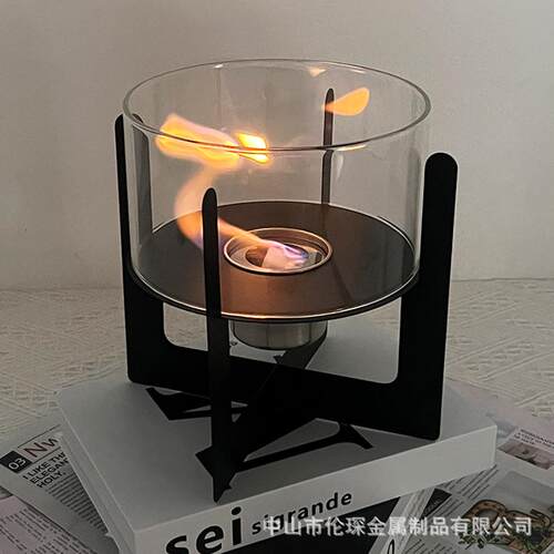 桌面取暖酒精壁炉真实火焰燃烧氛围装饰品跨境热销现代取暖器火炉
