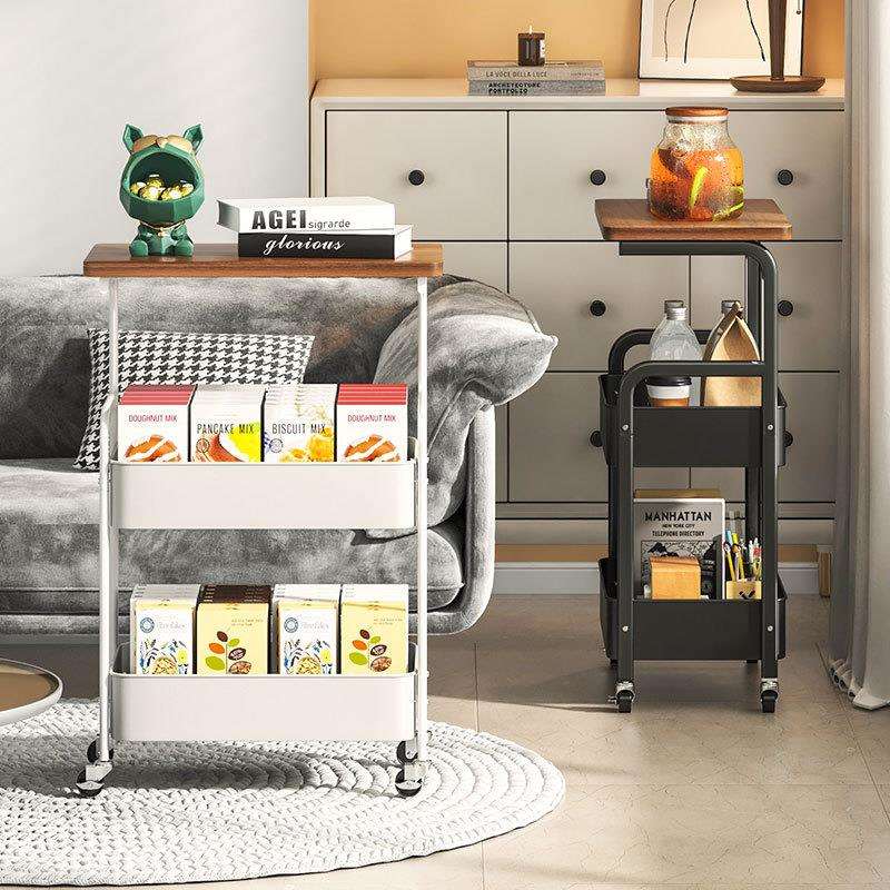 简约现代小推车置物架可移动型多层落地简约家用客厅厨房置物收纳