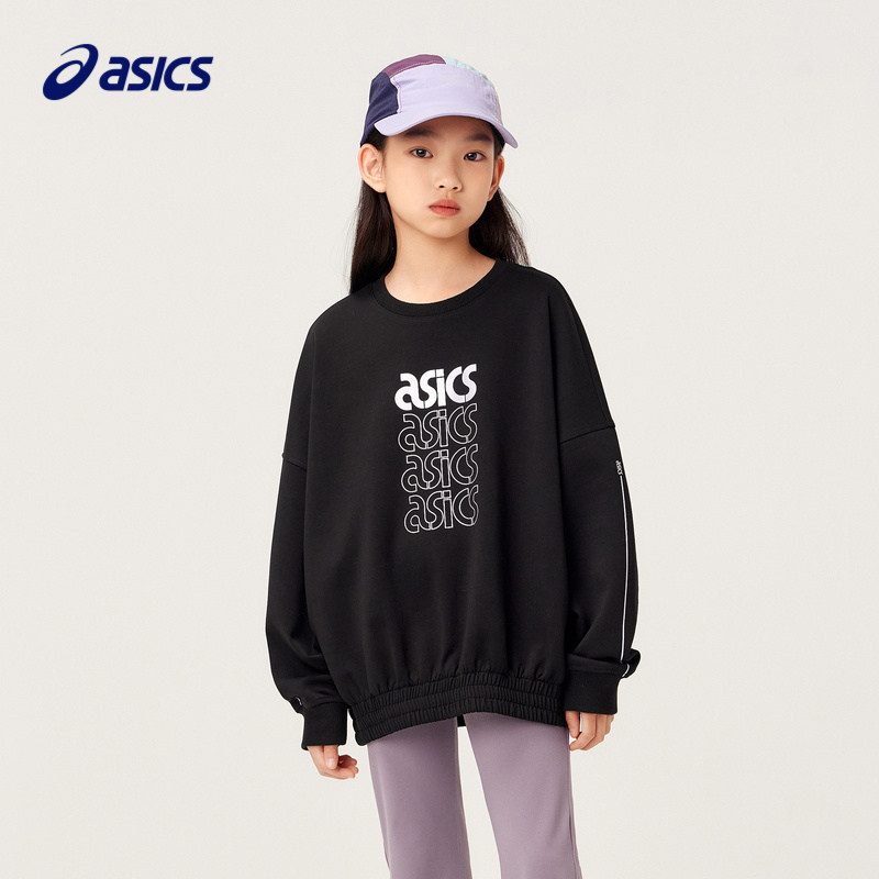 【商城同款】ASICS/亚瑟士童装秋季宽松长袖卫衣印花柔软舒弹卫衣