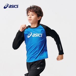 25春夏速干柔软透气针织插肩男女 T童装 ASICS 亚瑟士儿童运动长袖