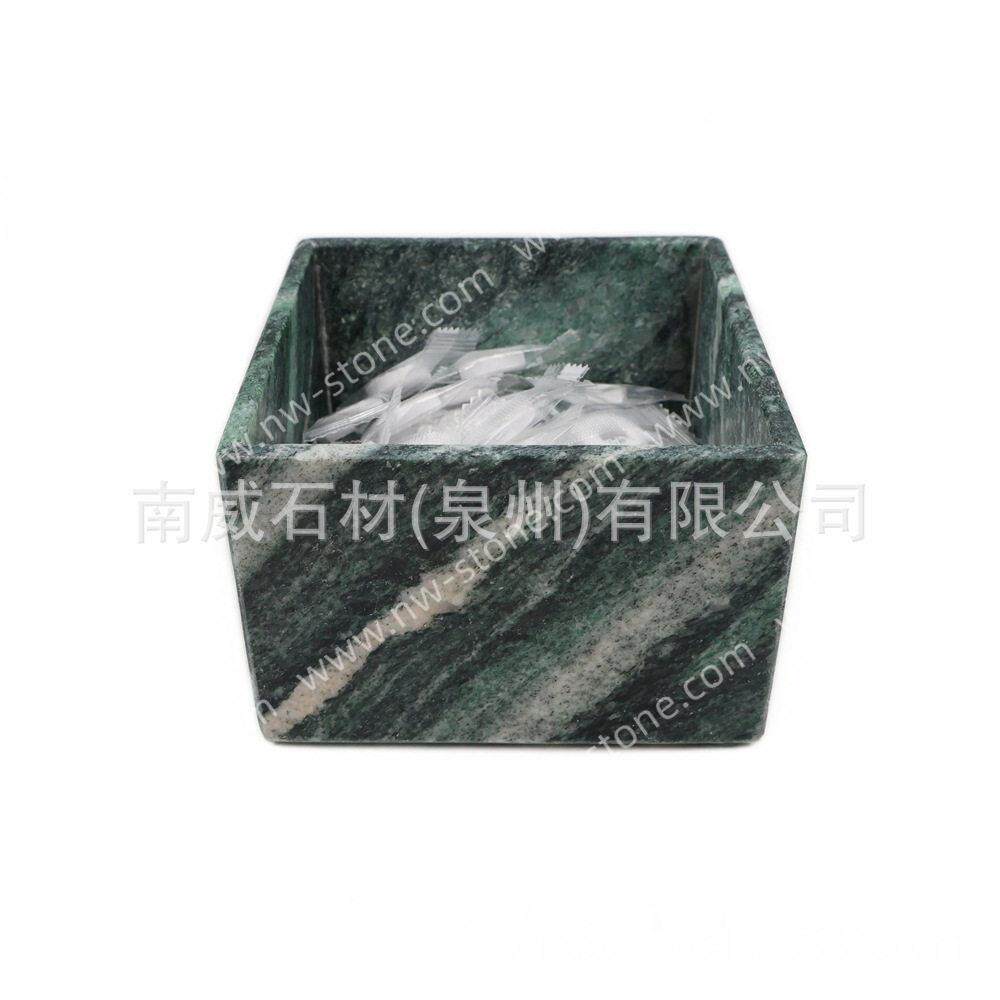 轻奢天然大理石置物盒化妆棉签杂物整理盒梳妆台首饰精品盒