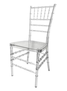 简约塑料竹节椅透明 白色pc树脂竹节椅 亚克力水晶酒店餐椅PC婚庆