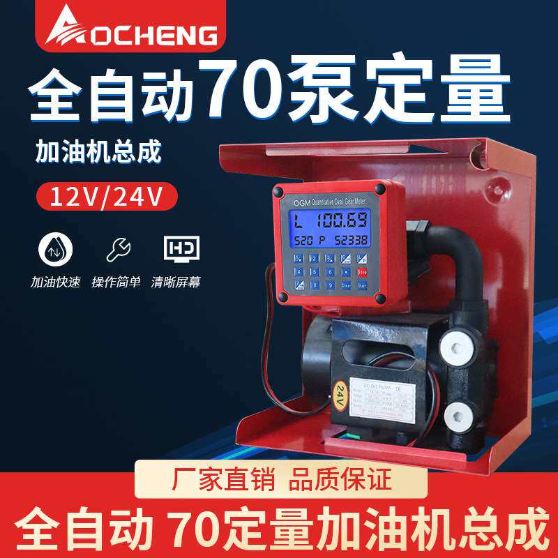 12V大功率定量加油机220V抽油泵加注机总成24V便携柴油汽油加油泵