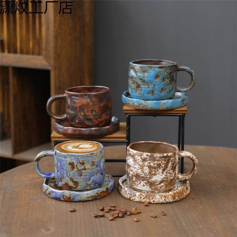 复古陶瓷杯跨境马克杯日式风简约下午茶杯子创意粗陶咖啡杯碟套装,电子元器件市场,其它元器件,淘宝优惠券,粉丝福利购,淘宝优惠卷