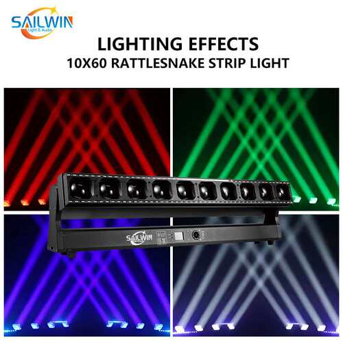 10*60W Zoom LED wall washer bar moving head light RGBW 4in1