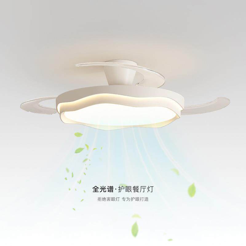 风扇灯餐厅一体吊扇灯法式奶油风中山灯具隐形客厅电扇灯2025新款