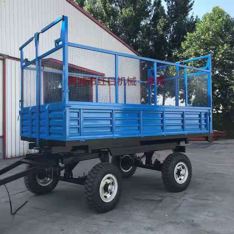 大型拖车     农用液压自卸拖拉机车斗沙子运输车平板拖斗