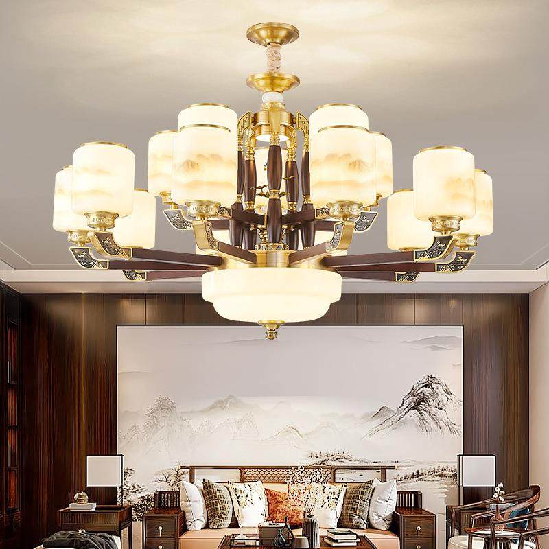 新中式客厅枝形吊灯中国风农村自建房餐厅卧室灯中山家装灯具灯饰,家装灯饰光源,智能吊灯,淘宝优惠券,粉丝福利购,淘宝优惠卷