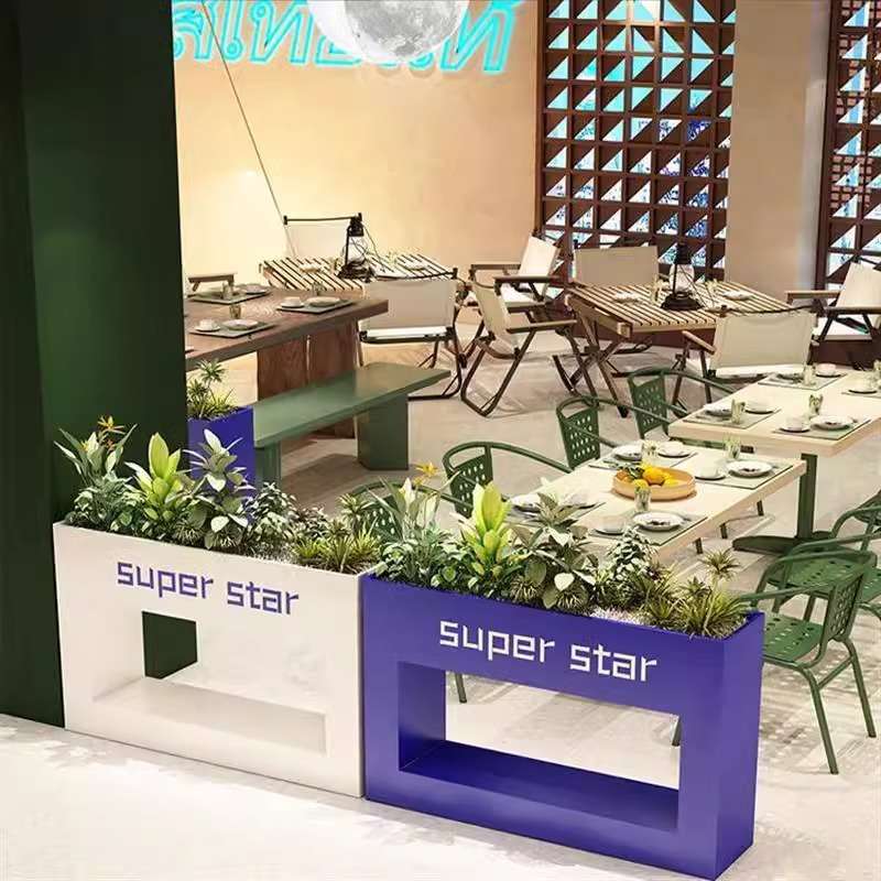 花栏铁艺花箱组合店铺隔断外摆奶茶店咖啡厅花架商场花槽花盆户外