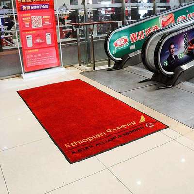 科洋地毯商用大厅迎宾尼龙印花地毯橡胶门垫广告logo doormat