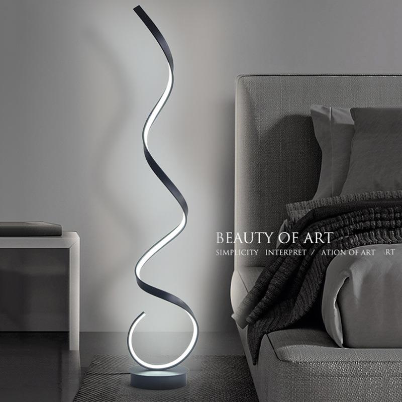 极简设计感波浪落地灯北欧客厅沙发旁边墙角波浪氛围线条灯全光谱