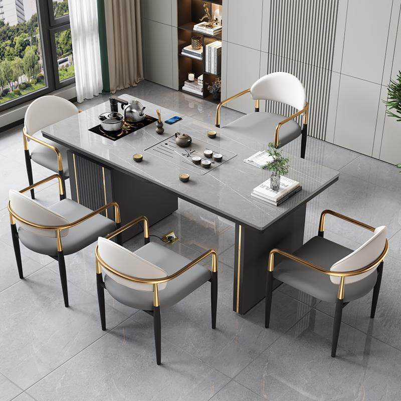 轻奢岩板茶桌椅组合现代简约多功能家用阳台小茶台办公一体泡茶桌,3C数码配件,USB灯,淘宝优惠券,粉丝福利购,淘宝优惠卷