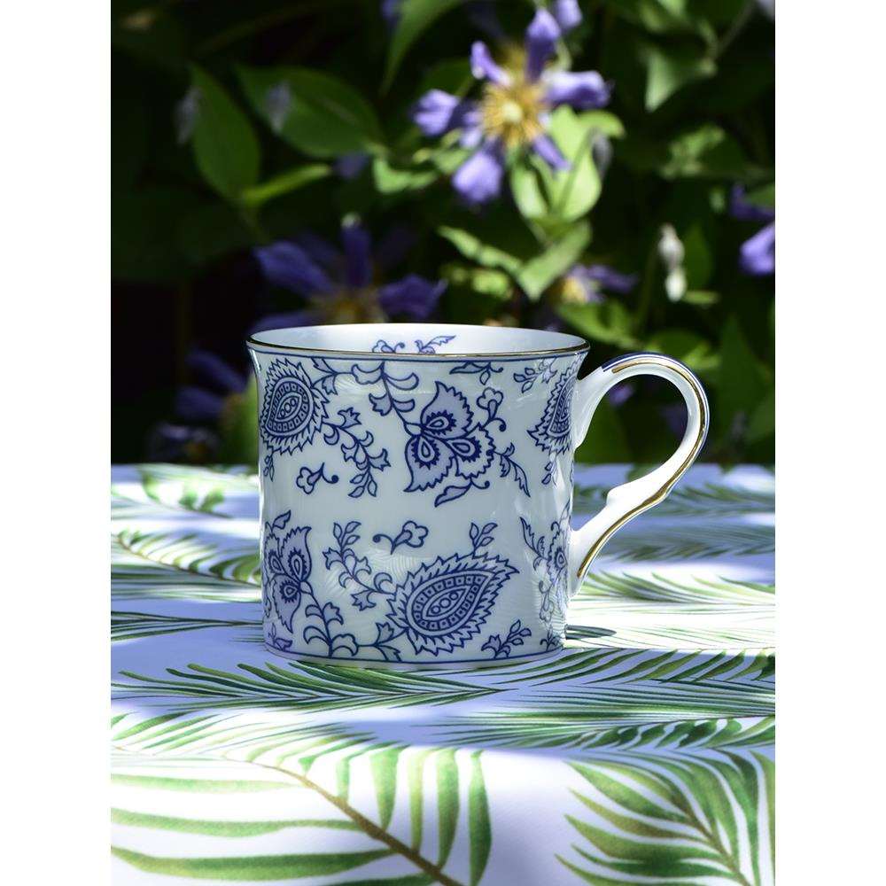 欧式骨瓷马克杯英式金边红茶杯复古咖啡杯青花古典描金