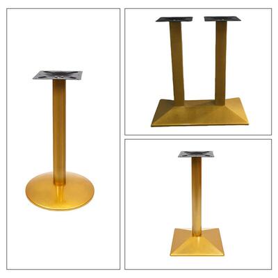 现货金色餐台脚西餐厅桌脚岩板铁艺桌架餐桌腿快餐桌脚金属铁架