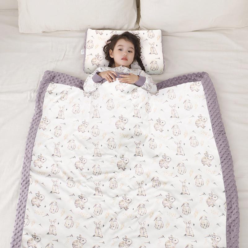 婴儿安抚豆豆毯针织棉双层