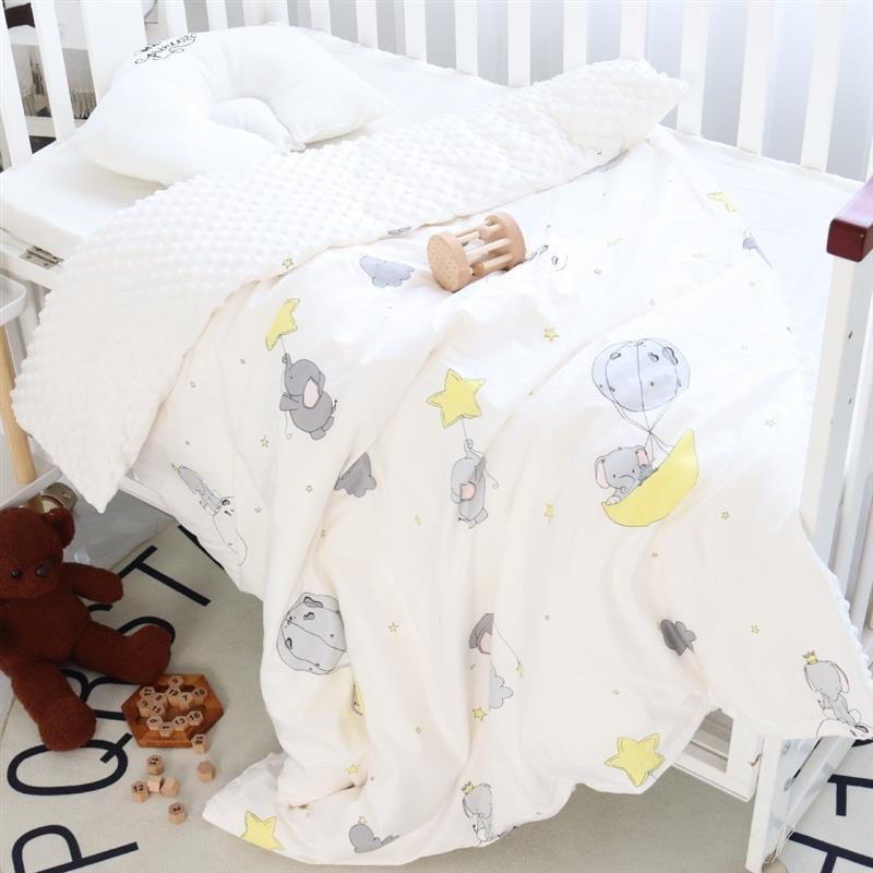 婴儿被子安抚豆豆绒被秋冬季儿童宝宝棉花被盖毯可拆洗新生儿棉被