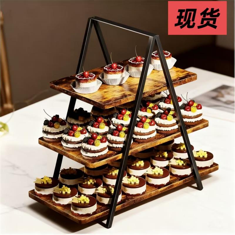 木质桌面置物架铁艺多层蛋