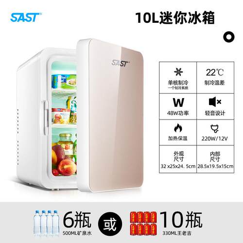 SAST 10L家车两用迷你冰箱 家用小冰箱 冷藏冰箱 冷暖恒温箱