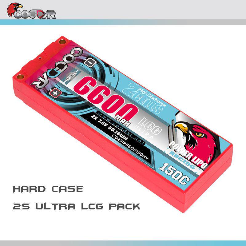 鹰氪CODDAR 6600MAH 2S 7.6V 150C RC车模1/10硬壳LCG高爆发LIHV