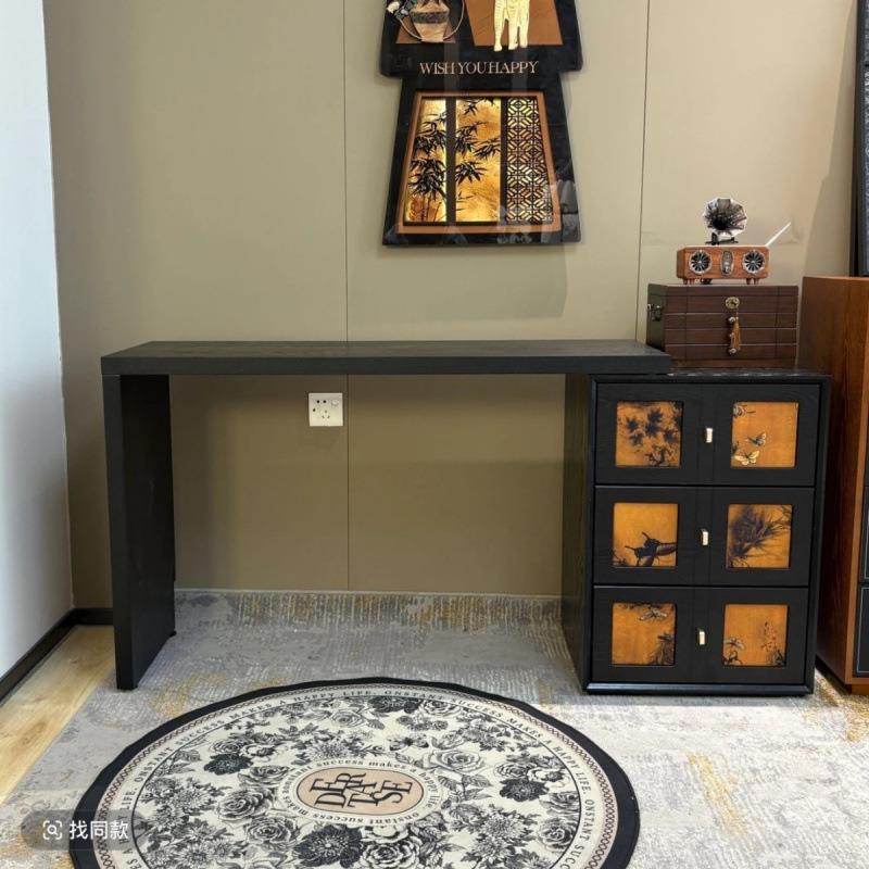 香云纱梳妆台复古梳妆台化妆桌转角柜卧室床尾斗柜一体化妆台