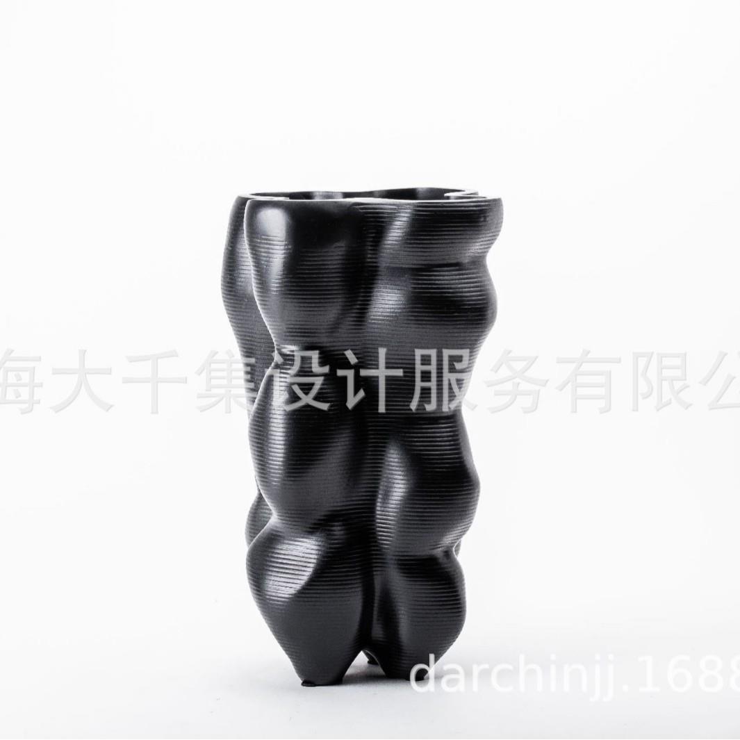 大千集现代风格诧寂肌理果盘花器摆件样板间家居展厅装饰品