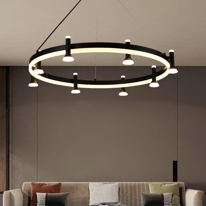 极简圆环客厅吊灯设计师创意轻奢卧室后现代简约样板间艺术餐厅灯
