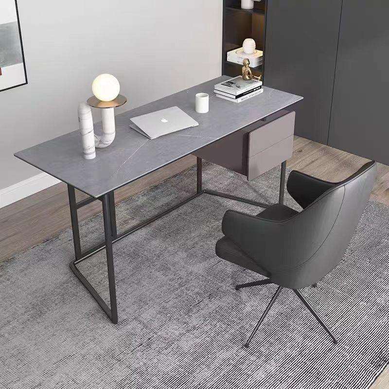 意式极简岩板书桌书房轻奢电脑桌现代简约办公桌家用写字桌写字台