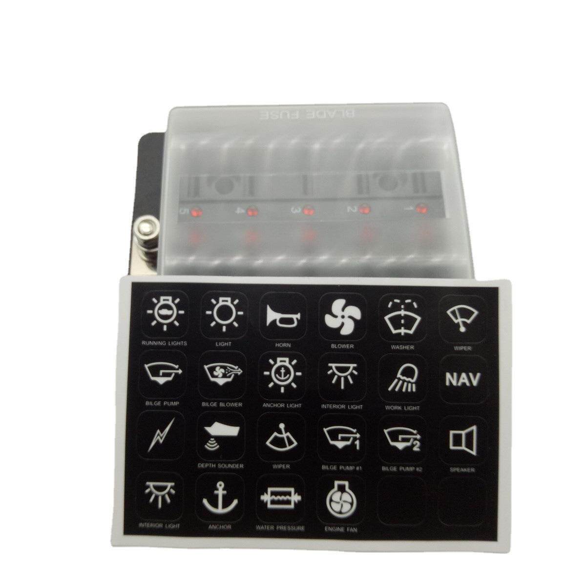 厂家直销多路汽车保险丝盒 10路汽车插片保险丝盒带LED灯202-10LE