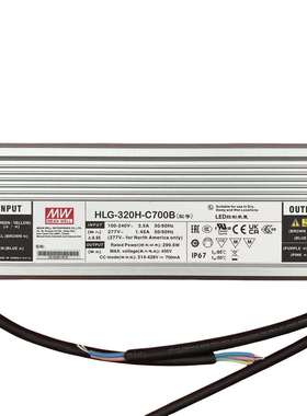 明纬电源 HLG-320H-C700AB 320W恒流型LED深井灯驱动器