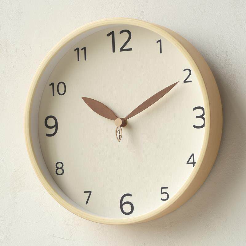 墙上表2025L胡桃木色OL复古创意风CA原木RR新款挂钟客厅简约现代